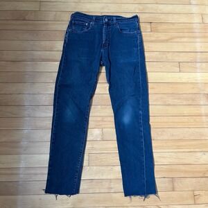 Levis Premium 511 Slim Fit Jeans Mens 32x34 Indigo Blue Raw Hem Denim 28833-1200